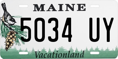 ME license plate 5034UY