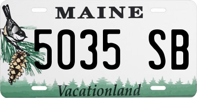 ME license plate 5035SB