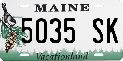 ME license plate 5035SK