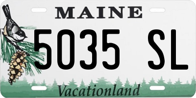 ME license plate 5035SL