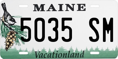ME license plate 5035SM