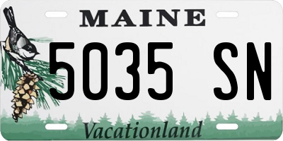 ME license plate 5035SN