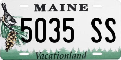 ME license plate 5035SS