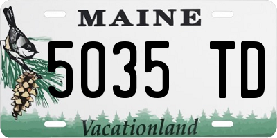 ME license plate 5035TD