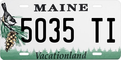 ME license plate 5035TI