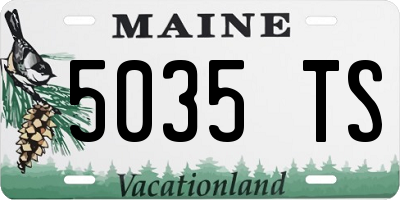 ME license plate 5035TS