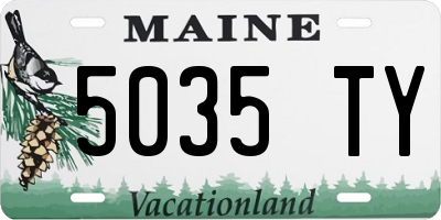 ME license plate 5035TY