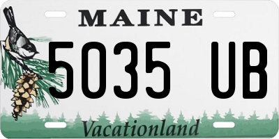 ME license plate 5035UB