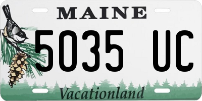 ME license plate 5035UC