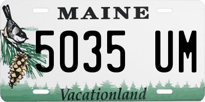 ME license plate 5035UM