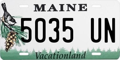 ME license plate 5035UN