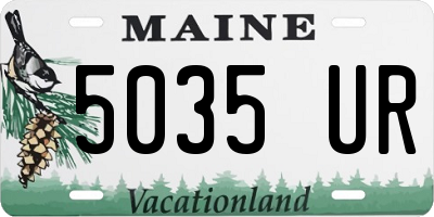 ME license plate 5035UR