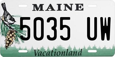 ME license plate 5035UW