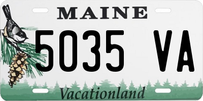 ME license plate 5035VA