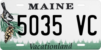 ME license plate 5035VC