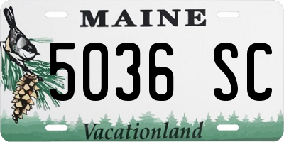 ME license plate 5036SC