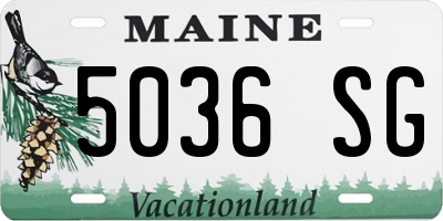 ME license plate 5036SG