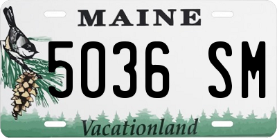 ME license plate 5036SM