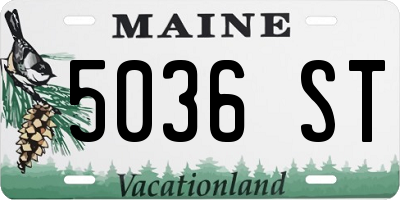 ME license plate 5036ST