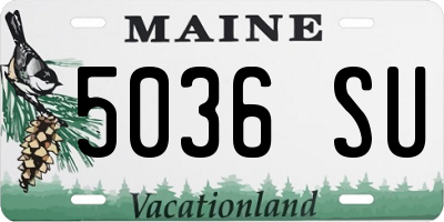 ME license plate 5036SU