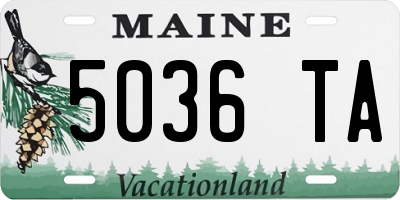 ME license plate 5036TA