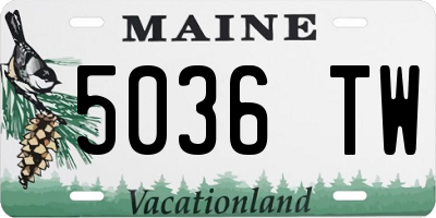 ME license plate 5036TW