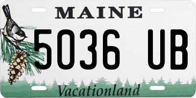 ME license plate 5036UB