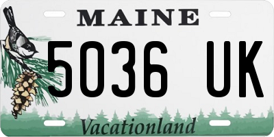 ME license plate 5036UK