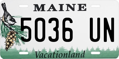 ME license plate 5036UN