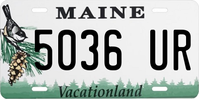 ME license plate 5036UR