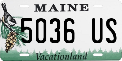 ME license plate 5036US