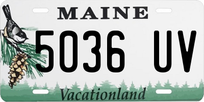 ME license plate 5036UV