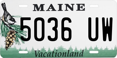 ME license plate 5036UW