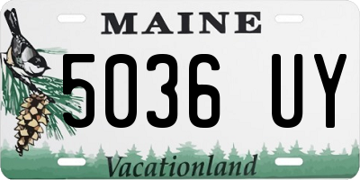 ME license plate 5036UY