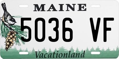 ME license plate 5036VF