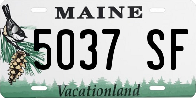 ME license plate 5037SF