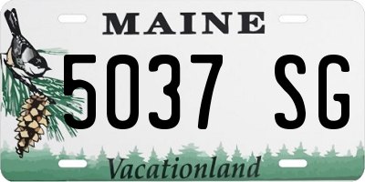 ME license plate 5037SG