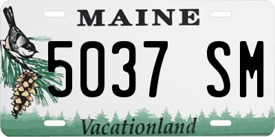 ME license plate 5037SM