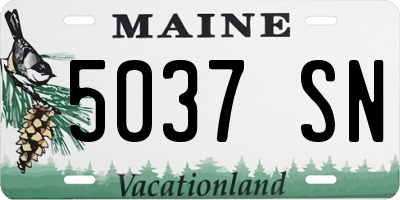 ME license plate 5037SN