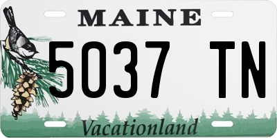 ME license plate 5037TN