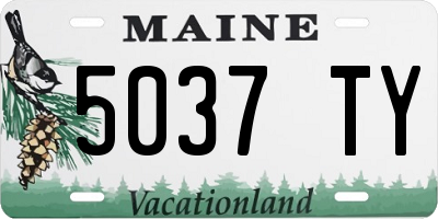 ME license plate 5037TY