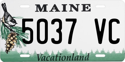 ME license plate 5037VC