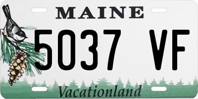 ME license plate 5037VF