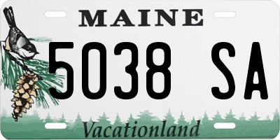 ME license plate 5038SA