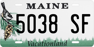 ME license plate 5038SF