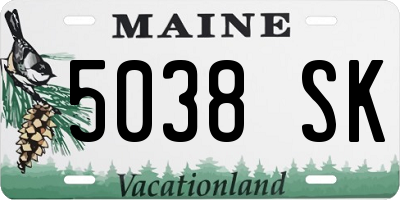 ME license plate 5038SK