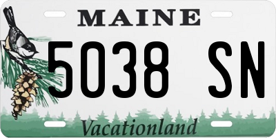 ME license plate 5038SN