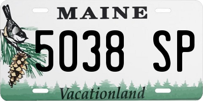 ME license plate 5038SP