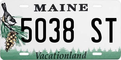 ME license plate 5038ST