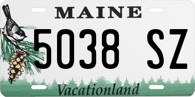 ME license plate 5038SZ